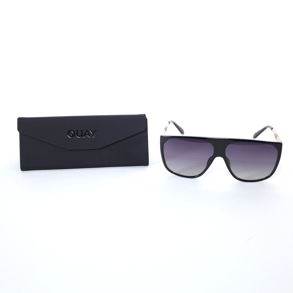 Quay Australia NO CURFEW Shield Sunglasses - Black/Smoke Polarized - NWT - Picture 12 of 12